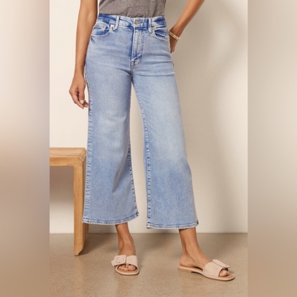 Good American Good Waist Palazzo Crop Jean Size 4/27